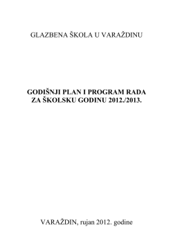 Godi&scaron;nji plan i program rada 2012_13