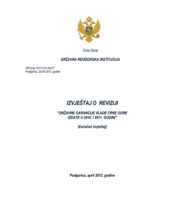 Izvještaj o reviziji - Državna revizorska institucija Crne Gore
