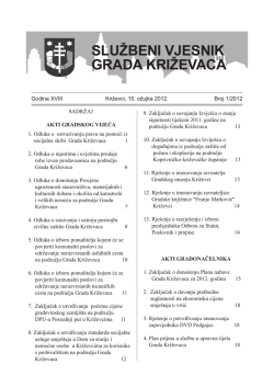 SLUŽBENI VJESNIK GRADA KRIŽEVACA