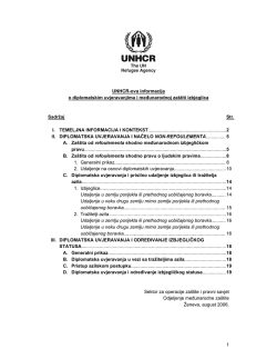 1 UNHCR-ova informacija o diplomatskim uvjeravanjima i