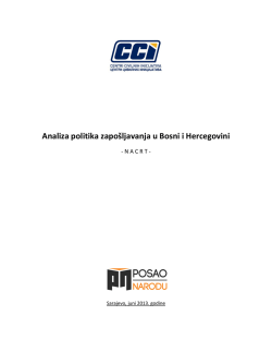 Analiza politika zapo&scaron;ljavanja u Bosni i Hercegovini