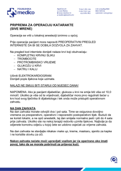 Priprema za operaciju katarakte (sive mrene) [PDF, 41 KB]