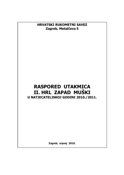 2.HRL-zapad raspored natjecanja