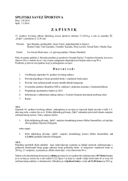 Z A P I S N I K - Splitski savez &scaron;portova