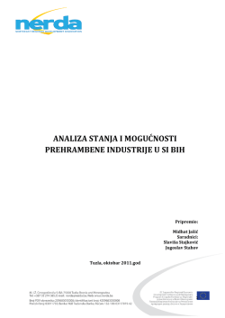 analiza stanja i mogućnosti prehrambene industrije u si bih