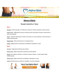 Mesna Dijeta Recepti i jelovnik za 7 dana