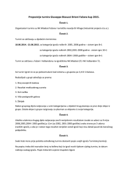 Propozicije turnira Giuseppe Biasuzzi Brioni Fažana - Trener