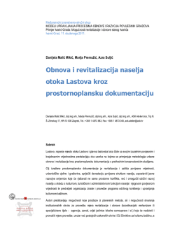 Obnova i revitalizacija naselja otoka Lastova kroz prostornoplansku