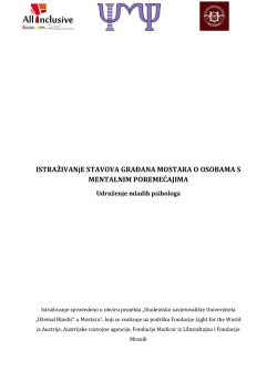 ISTRAŽIVANjE STAVOVA GRAĐANA MOSTARA O