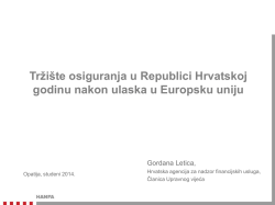 Tržište osiguranja u Republici Hrvatskoj godinu nakon ulaska u