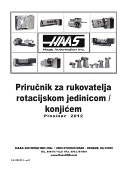 Priručnik za rukovatelja rotacijskom jedinicom / konjićem