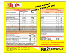 CJENOVNIK USLUGE T3 Tel