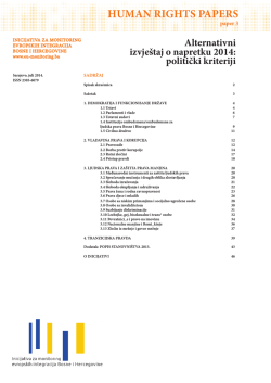 Alternativni izvje&scaron;taj o napretku 2014