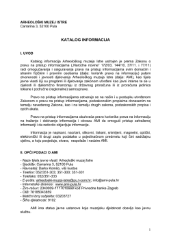 Katalog informacija AMI - Arheolo&scaron;ki muzej Istre