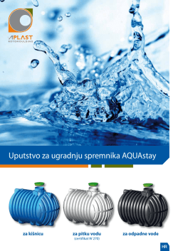 Uputstvo za ugradnju spremnika AQUAstay