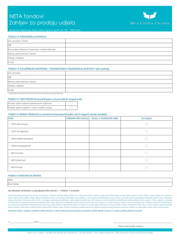 Zahtjev za prodaju udjela NETA fondovi