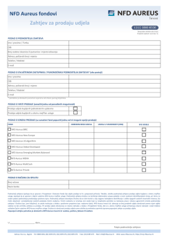 Zahtjev za prodaju udjela u NFD Aureus fondovima