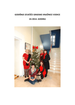 godi&scaron;nje izvje&scaron;će gradske knjižnice vodice za 2014. godinu