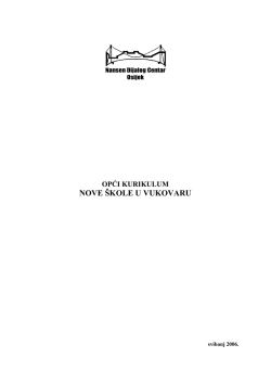 Opći kurikulum Nove &scaron;kole u Vukovaru
