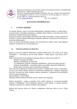 KATALOG INFORMACIJA - Specijalna bolnica za za&scaron;titu djece s