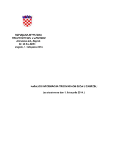 Katalog informacija Trgovačkog suda u Zagrebu sa stanjem na dan