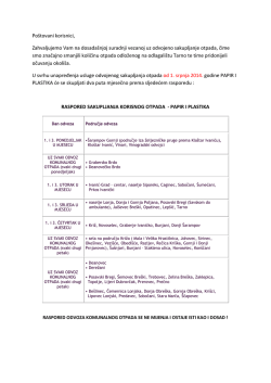 Po&scaron;tovani korisnici, Zahvaljujemo Vam na dosada&scaron;njoj suradnji