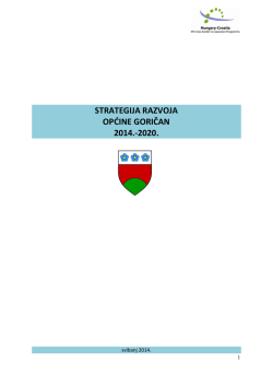STRATEGIJA RAZVOJA OPĆINE GORIČAN 2014.