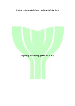 Strate&scaron;ki plan Instituta, 2010-2015 - Institut za jadranske kulture i