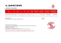 CJENIK VOZILA I POPIS OPREME Auto kuca Lovret, Ostravska 7f