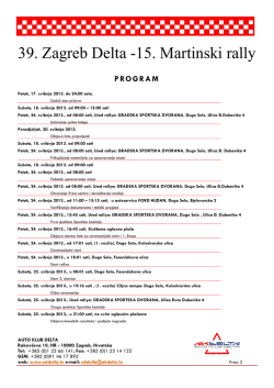 Program - 39. Zagreb Delta Rally