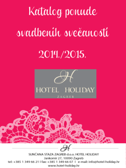 Katalog ponude svadbenih svečanosti 2014./2015.