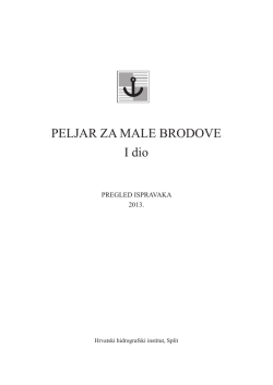 PELJAR ZA MALE BRODOVE I dio - Hrvatski hidrografski institut