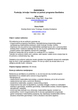 RADIONICA Funkcije, krivulje i konike uz pomoć programa GeoGebra