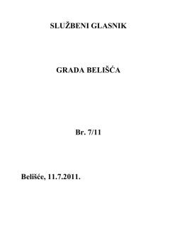 Broj 7/11 - Grad Beli&scaron;će