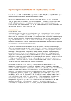 Ograničeno jamstvo za SAMSUNG SSD serija 840 i serija 840 PRO