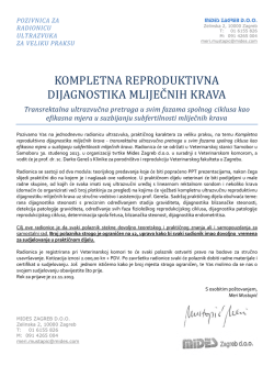 kompletna reproduktivna dijagnostika mliječ nih krava