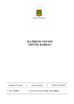 SLUŽBENE NOVINE OPĆINE BARBAN