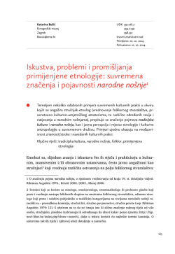 Iskustva, problemi i promi&scaron;ljanja primijenjene etnologije: suvremena