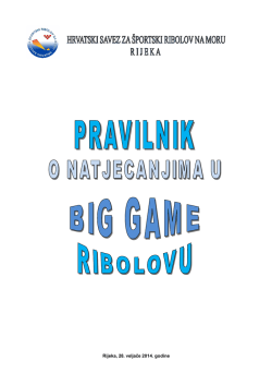 Pravilnik o Big Game ribolovu