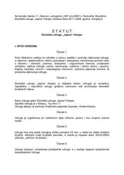 Statut ekolo&scaron;ke udruge Japica Klanjec