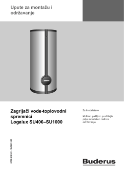 Upute za montažu i održavanje Zagrijači vode-toplovodni