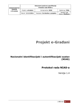 Protokol rada NIAS-a - Sredi&scaron;nji državni portal