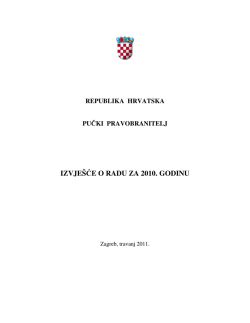 Izvje&scaron;će o radu Pučkog pravobranitelja u 2010. godini