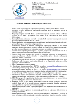 Sustav natjecanja 2014-2015 - &Scaron;kolski &scaron;portski savez Varaždinske