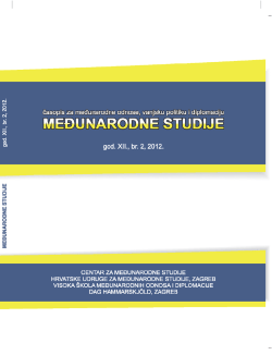 MEĐUNARODNE STUDIJE - Visoka škola međunarodnih odnosa i