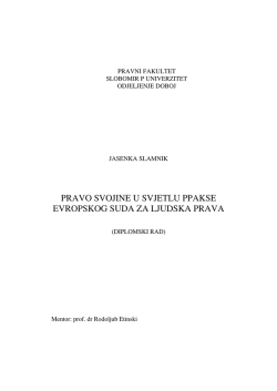 pravo svojine u svjetlu ppakse evropskog suda za ljudska prava