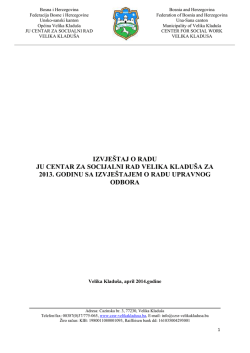 IZVJE&Scaron;TAJ O RADU 2013.pdf - JU Centar za socijalni rad