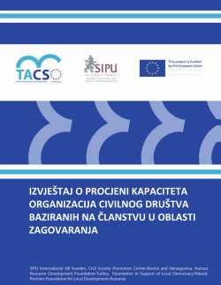 Izvjestaj o procjeni kapaciteta organizacija civilnog
