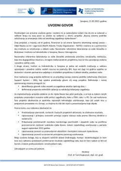 1. Introductory speech - Uvodni govor