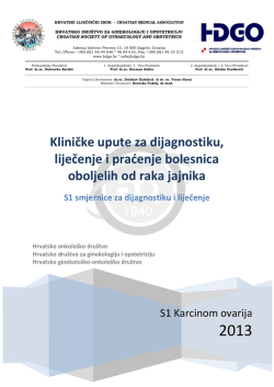 Karcinom ovarija S1 smjernice - Portal Hrvatskog dru&scaron;tva za